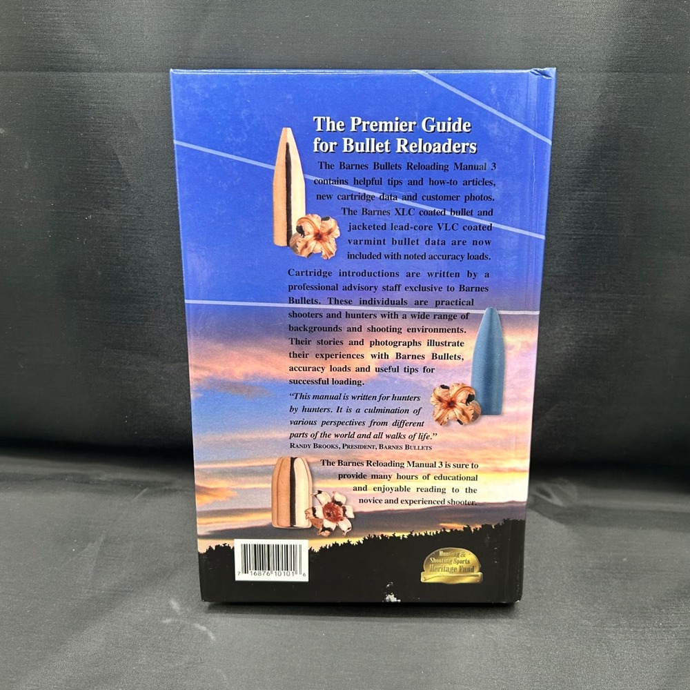 Barnes Bullets Reloading Manual Number 3 Hardcover 2001 Hunting Shooting Guide - Picture 2 of 7